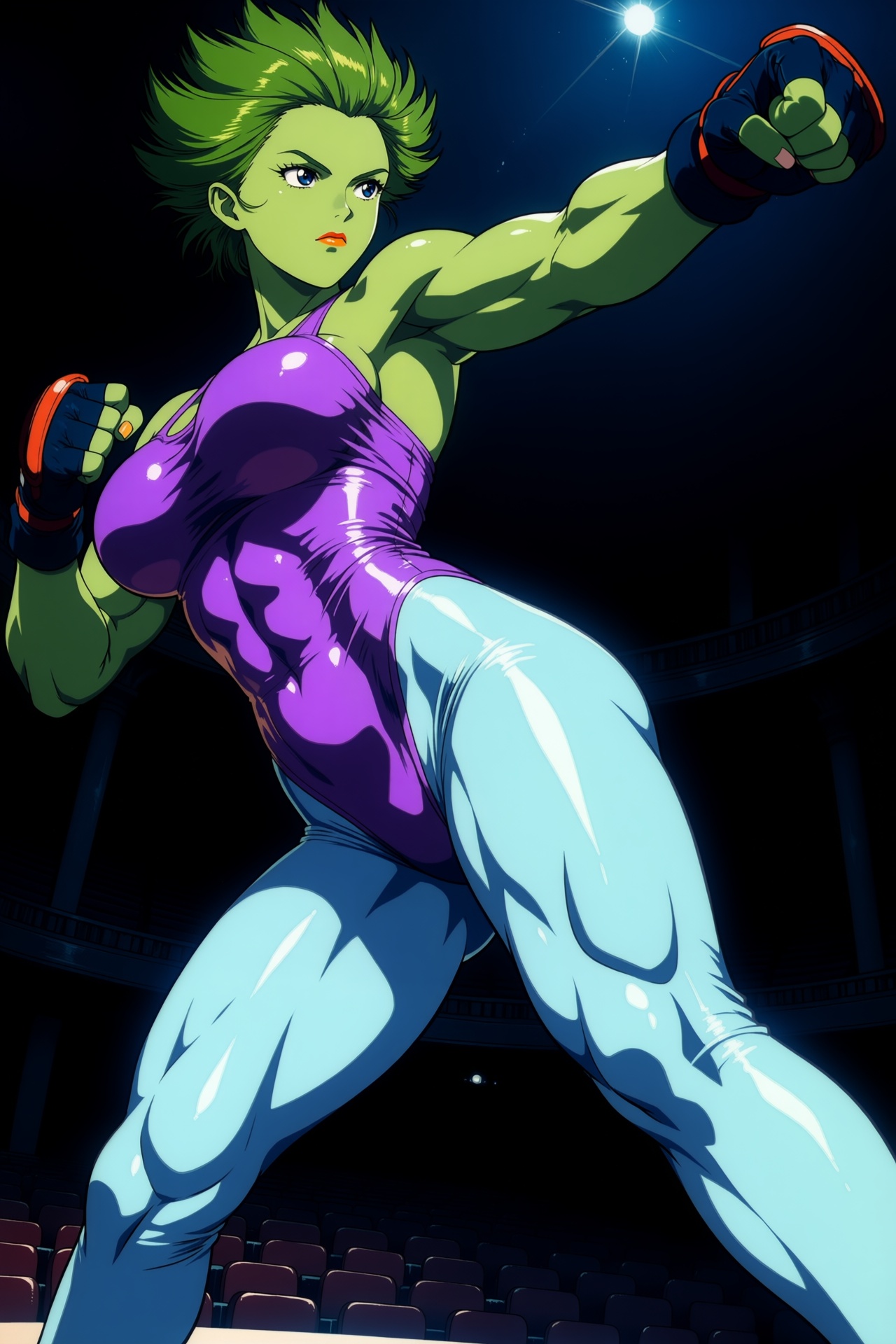 Veffidas_Feaze,  large breasts,  short green hair on Tensor.Art
