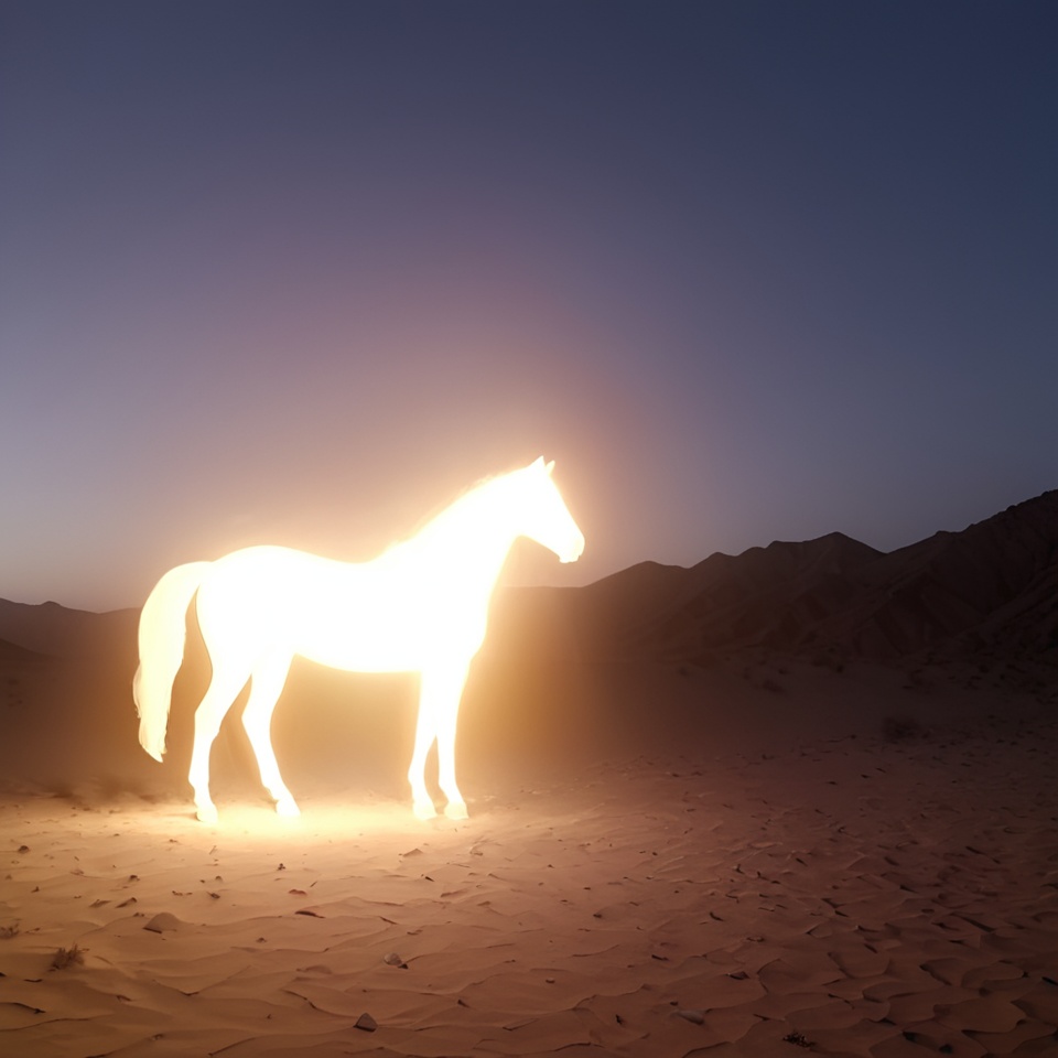 lghtshft_lora,  glowing,  horse on Tensor.Art