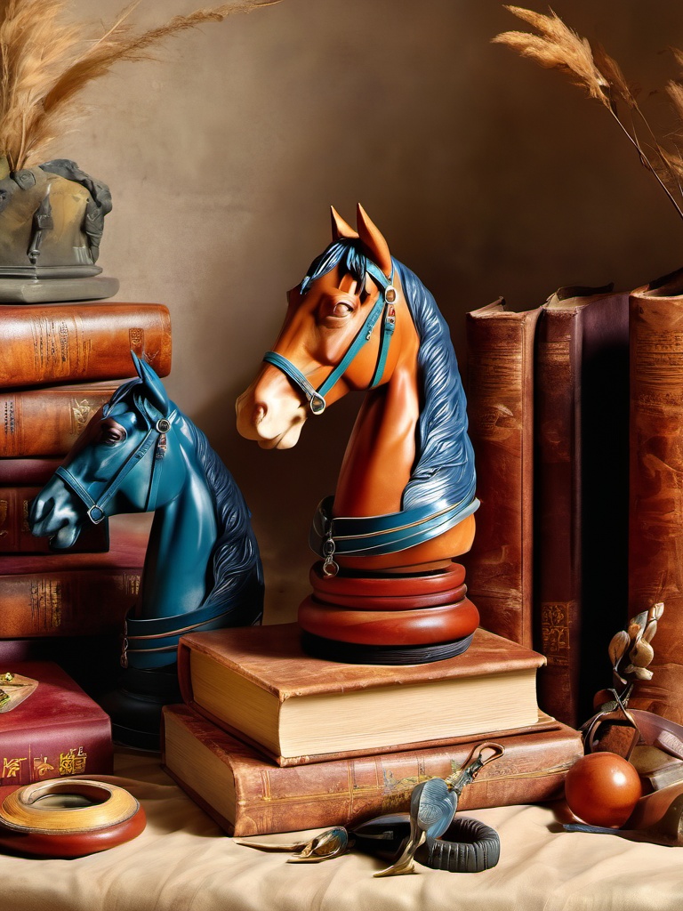 xingudian,no humans,realistic,horse,book,shoes,still life,masterpiece,8K,realistic,UHD,<lora:xingudian 1.0:1>,