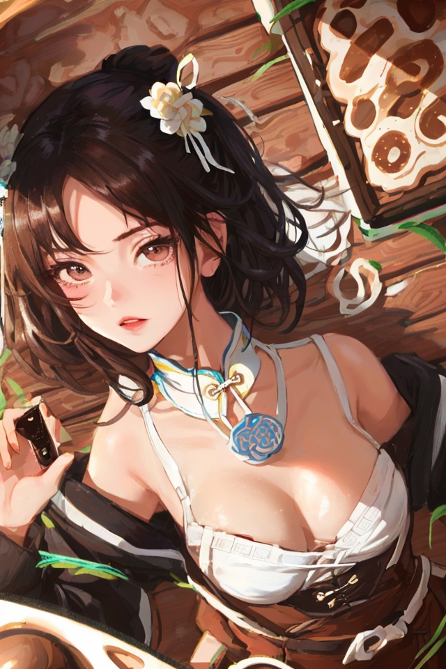 1girl,  from_above,  cleavage on Tensor.Art