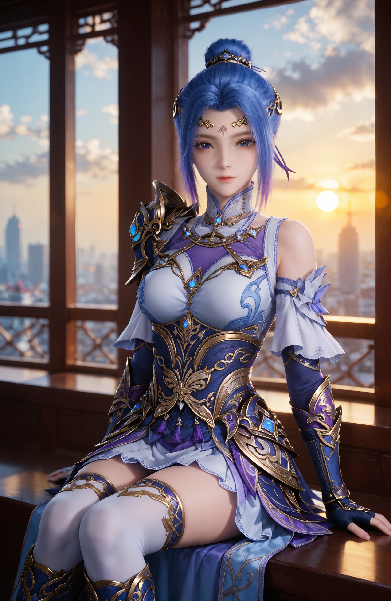 1girl,  blue hair,  purple hair by 漫 on Tensor.Art