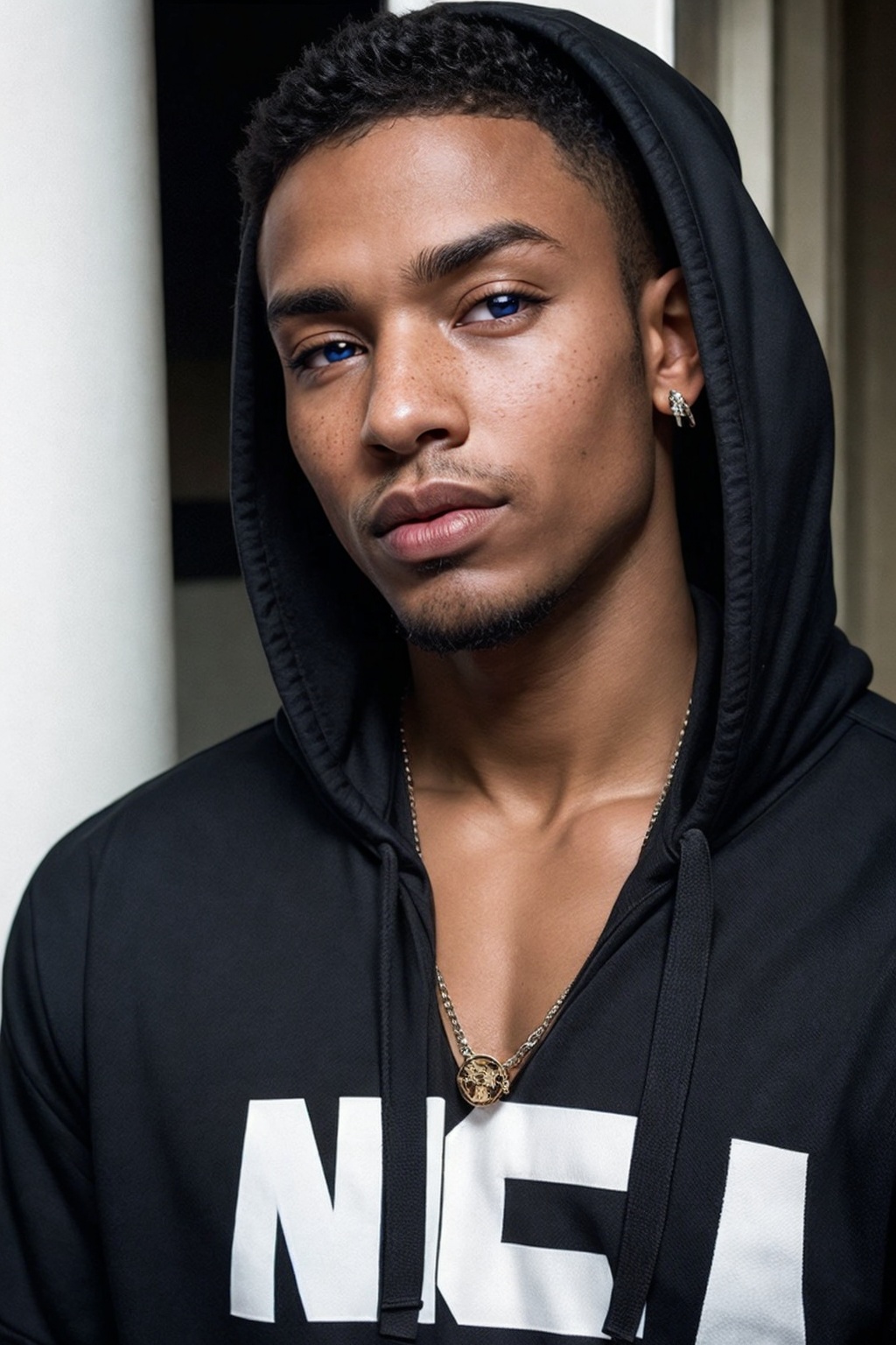 1boy,  realistic portrait of a hot sexy black twink,  sexy on Tensor.Art