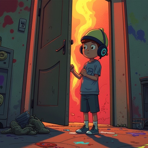 saliva,  door,  1girl by yaiwrk on Tensor.Art