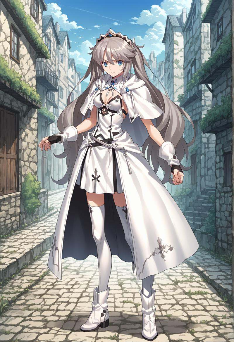 1girl,  long hair,  grey hair on Tensor.Art