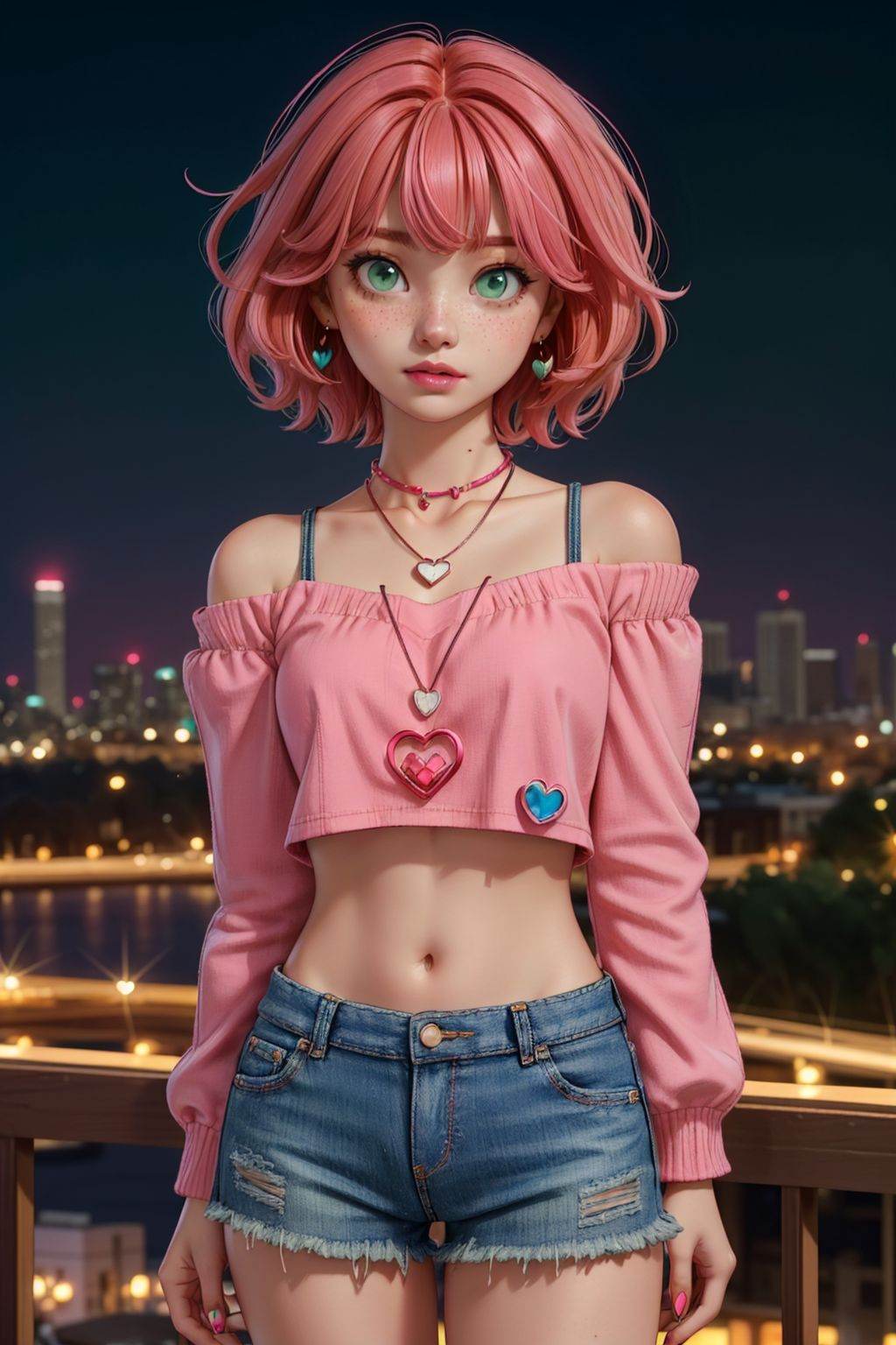 1girl,  redhead,  pink hair on Tensor.Art