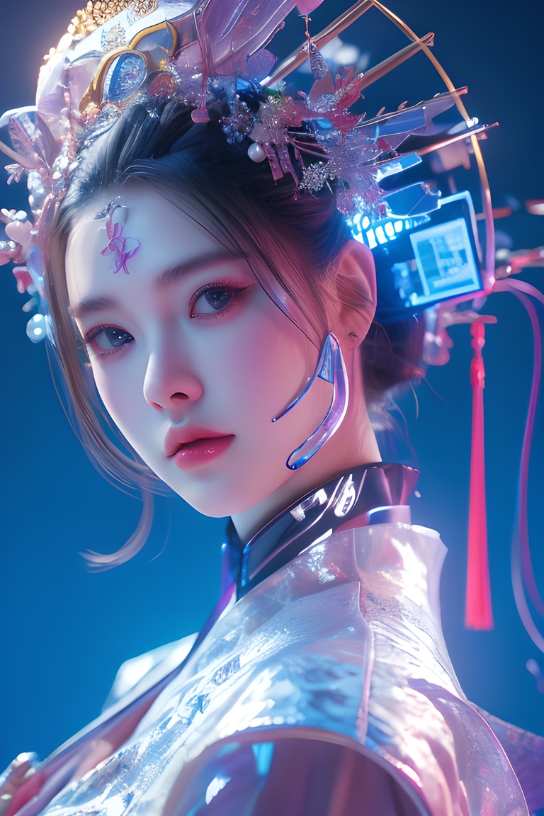 light pink,colorful,dopamine, neon lights, Cyberpunk beauty ,1girl, Chinese fan,<lora:20240218-1708234260649:0.7>, <lora:lora_美女大胸写实:0.4>, <lora:meinv123:0.6>