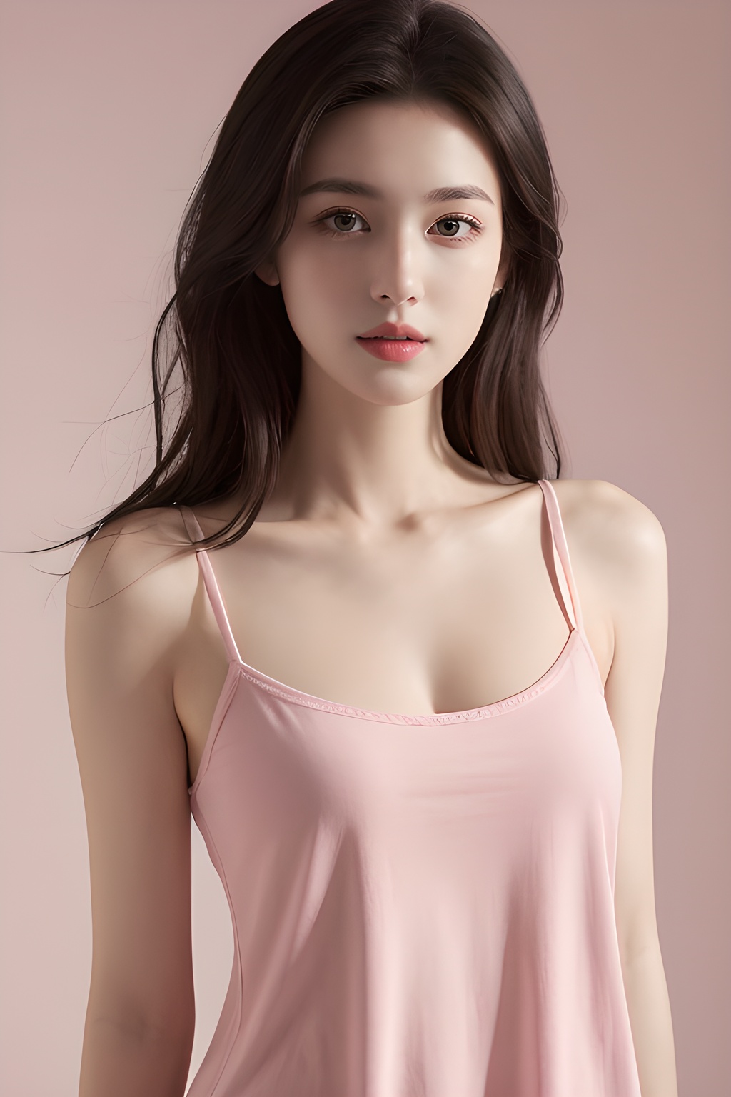 <lora:0817_10:0.35>,simple background,lifted_by_self,camisole,pink_plaid_shirt,, 1girl,realistic,masterpiece, best quality, photorealistic, HDR,detail