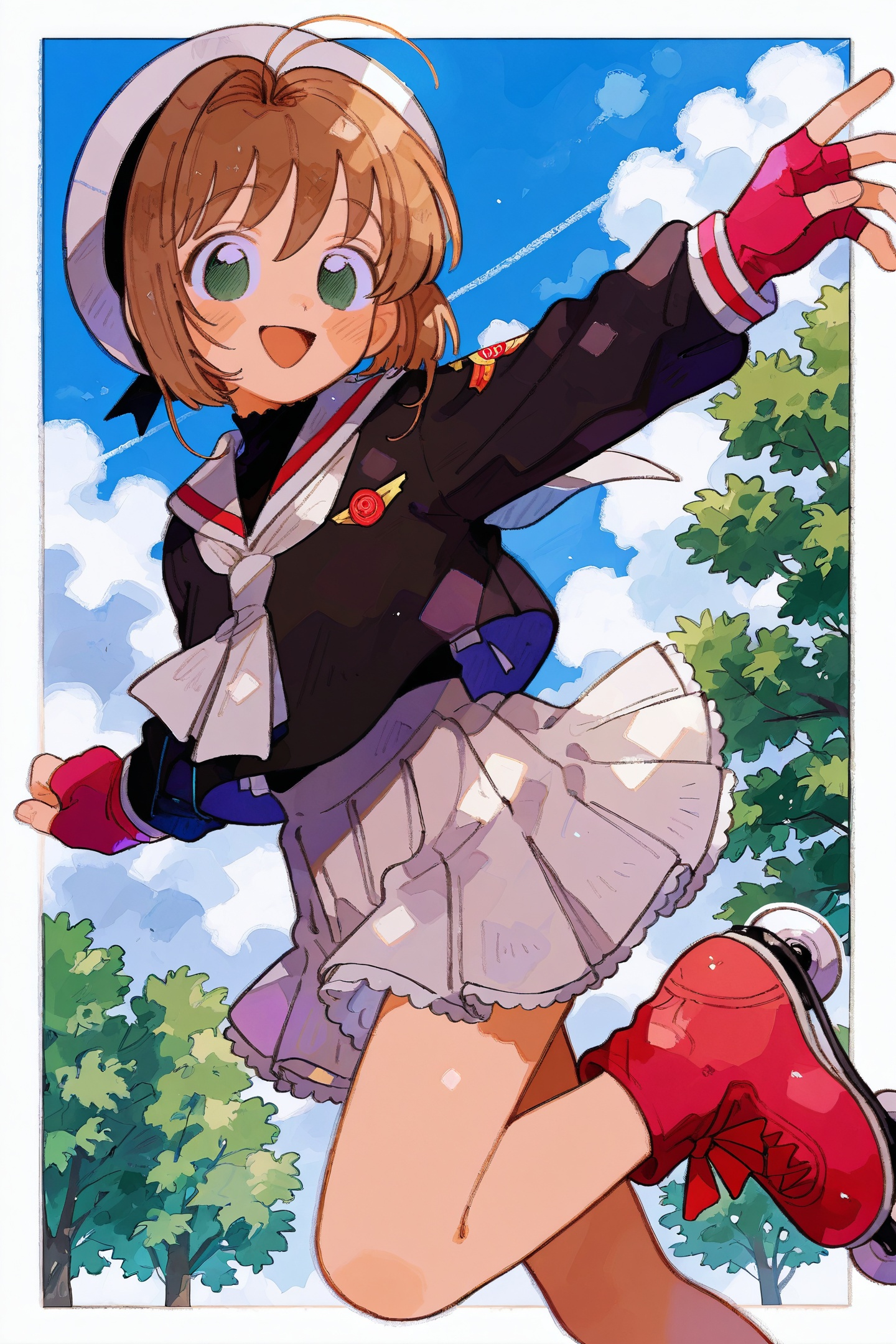 zettai22 Style,  1girl,  tomoeda elementary school uniform on Tensor.Art