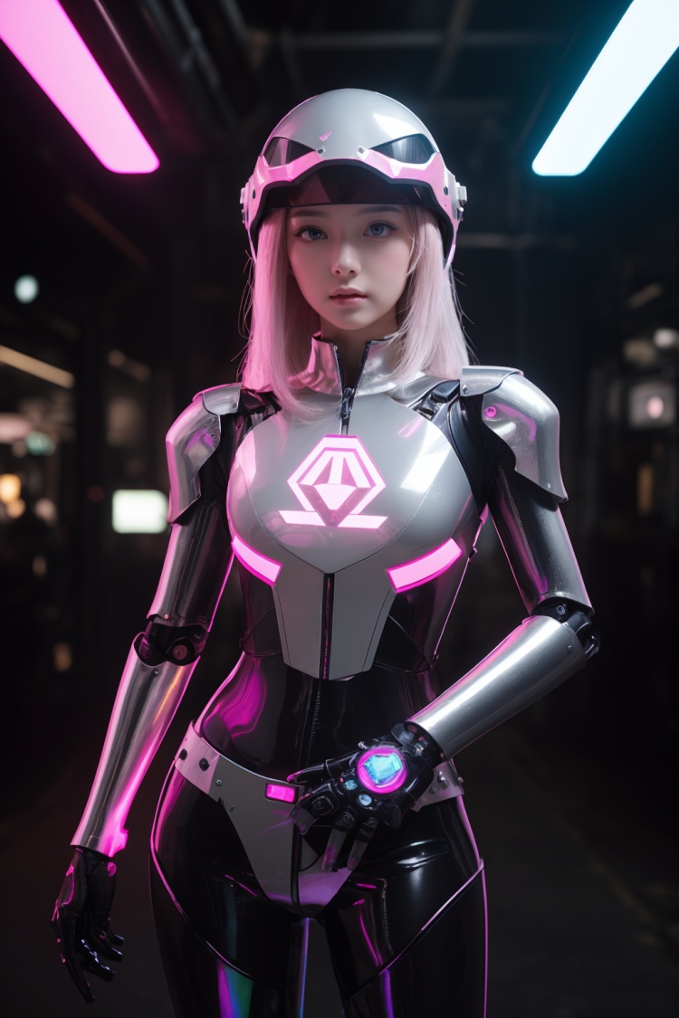 (Masterpiece, best picture quality, Master works),epic composition,girl | mechanical body,(fringe,pink | dovetail),(felhunter | special equipment, metal feeling, gear components, felhunter | helmet, PVC, things),holographic projection,holographic tubes,futuristic cities,futuristic,high-tech,nsfw,