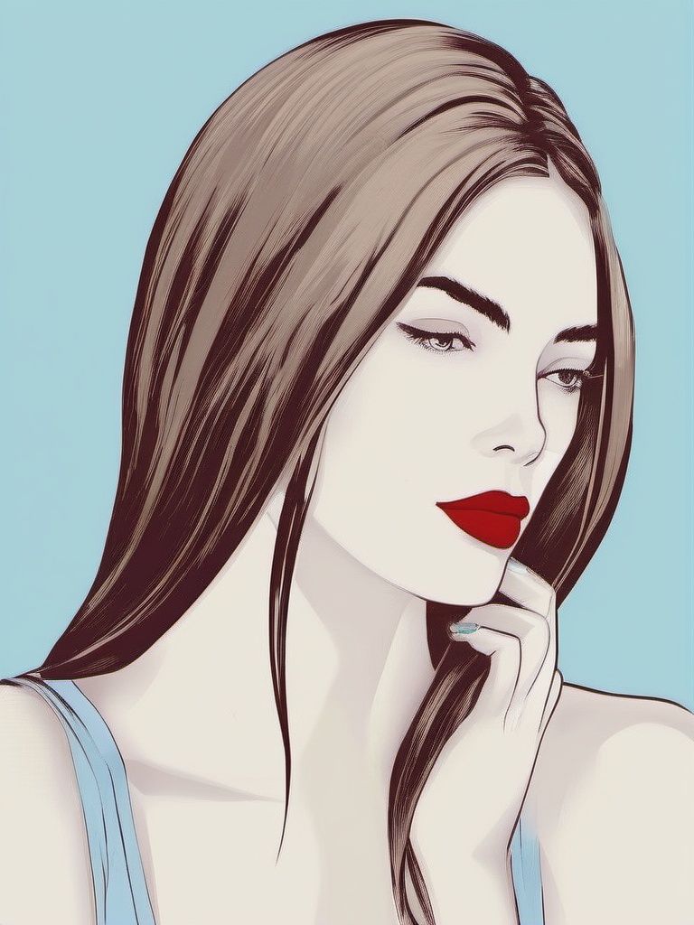 1NK ,  ,  The image an illustration of a young woman with long on Tensor.Art