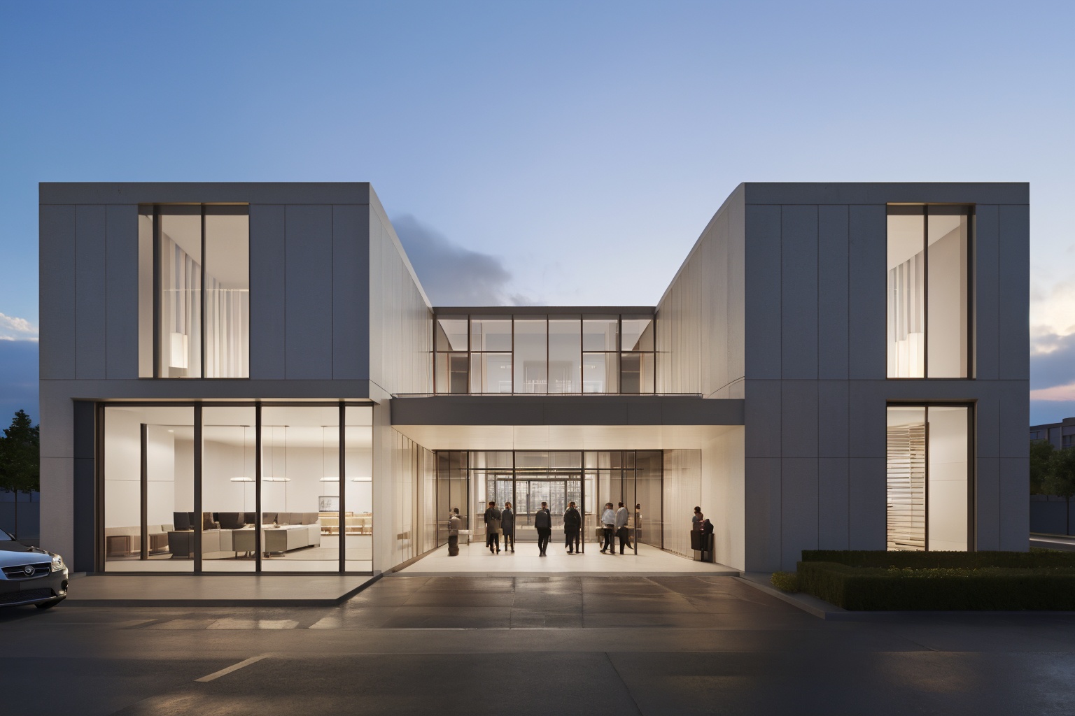 (best quality:1.4),(masterpiece:1.4),(photorealistic:1.4),(Realistic:1.2),(8K:1.2),outdoors,cloud,blue sky,school building,scenery,street,car,day,glass wall,soft lighting,high quality,