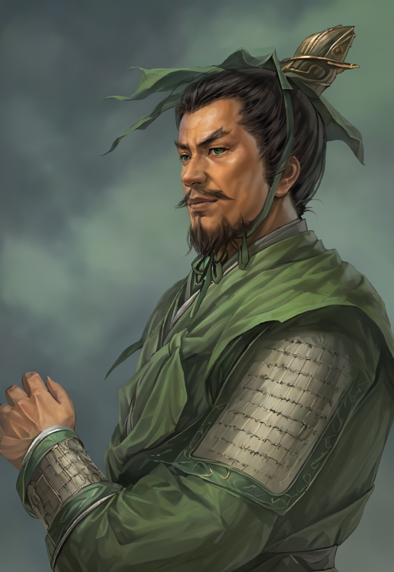 high definition,color trace,(High quality, High resolution, High quality, Fine details),Realistic,Dramatic Shadows,SGZ2,1boy,solo focus,solo,looking at viewer,short hair,black hair,green armor,green theme,mountain background,sanguo style,white robe,happy,hlemet,Real,<lora:sgz11_v2:1>,<lora:SGZ:1>,