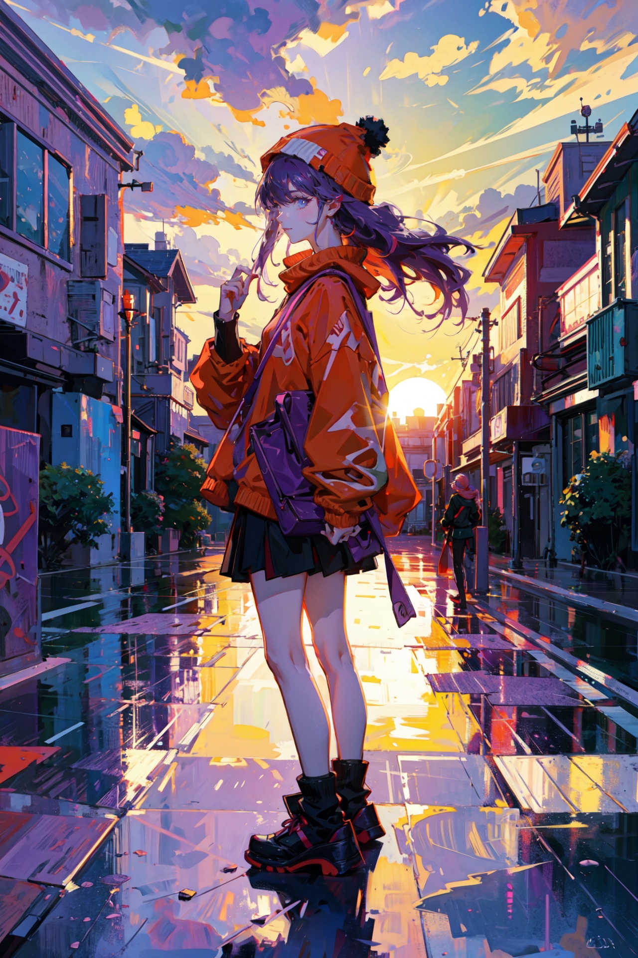 1girl,  kawaii,  oversize red shirt on Tensor.Art