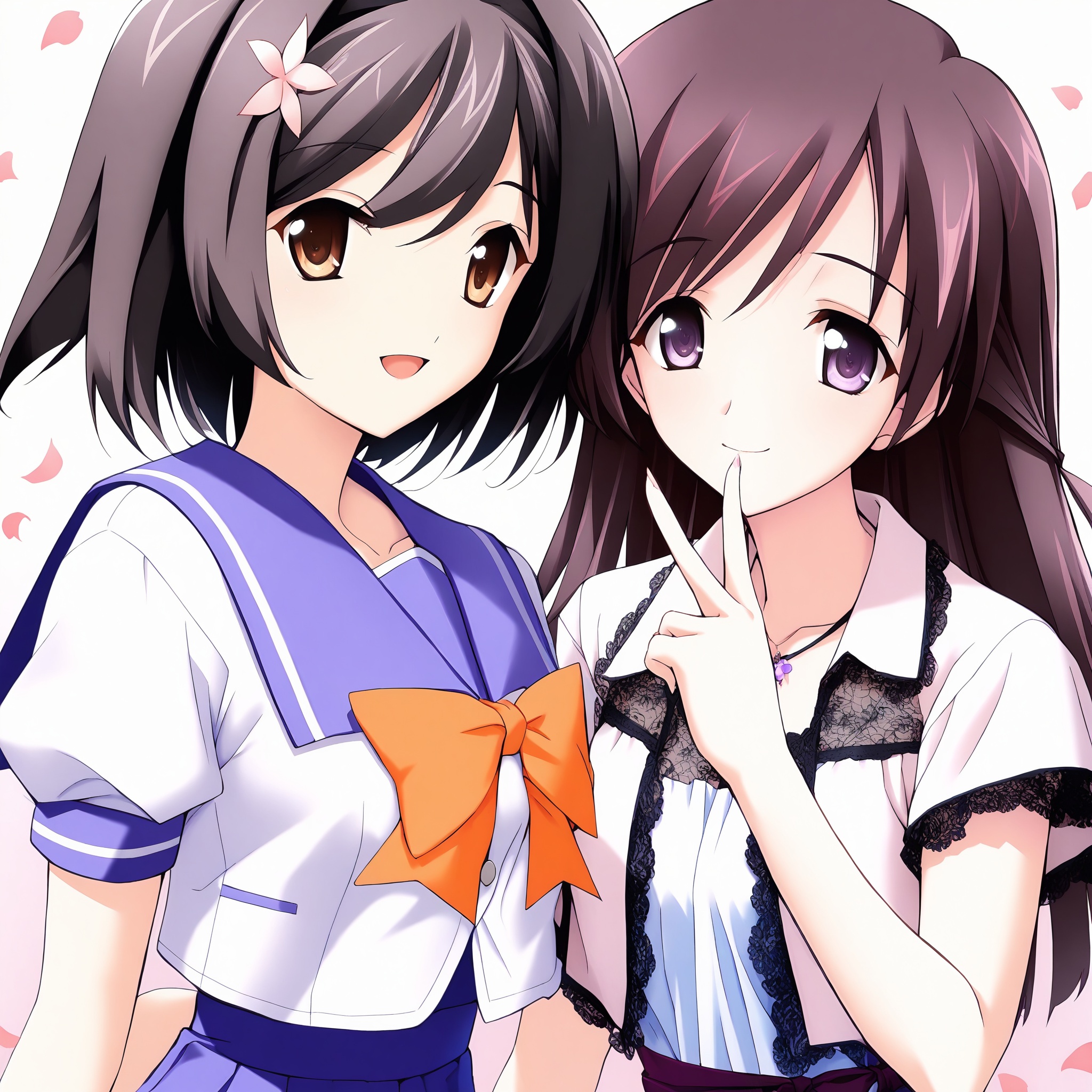 2girls,  multiple girls,  simple background on Tensor.Art