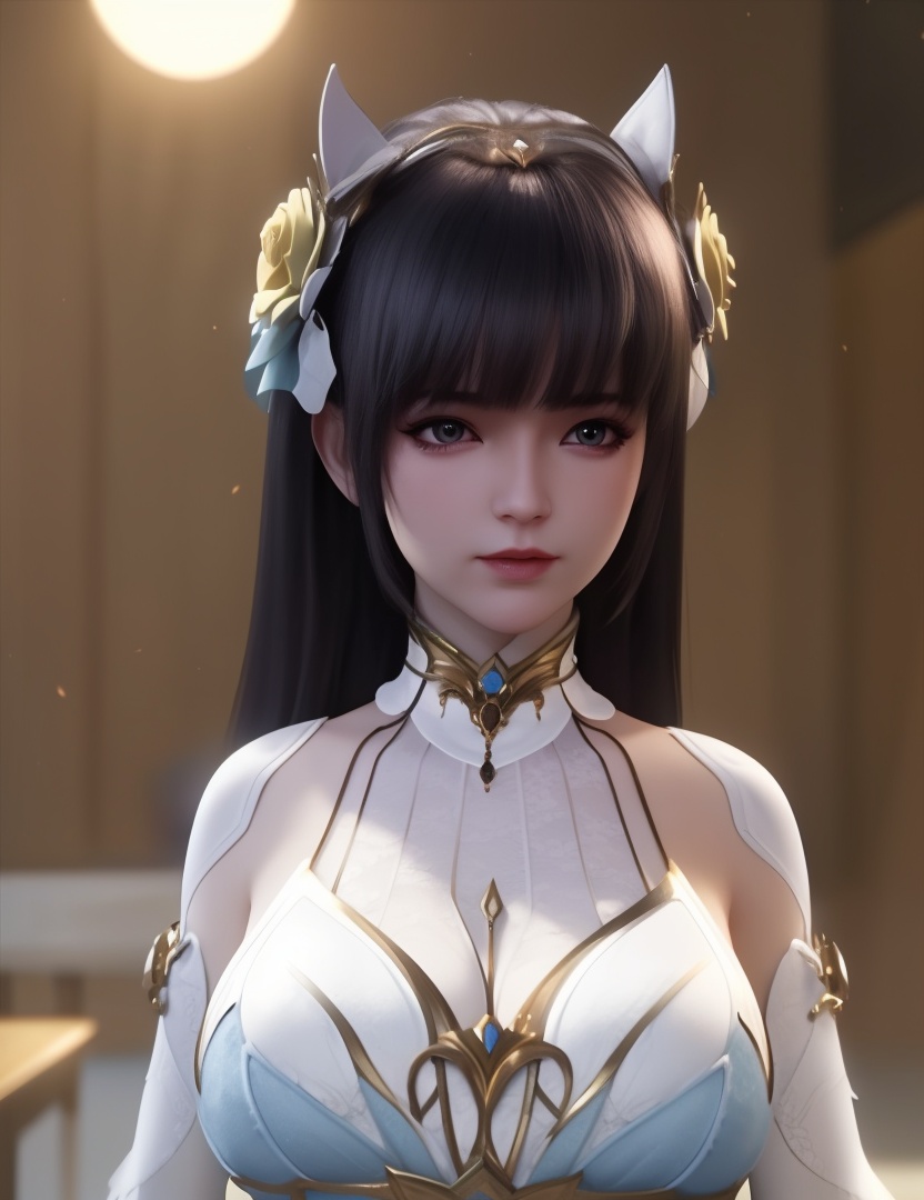 <lora:515-DA-神印王座-枫玲儿:0.8>(,1girl, ,best quality, ),looking at viewer,masterpiece, (( , )),, realistic,science fiction,mole, ultra realistic 8k cg, sun ,  rose,(cleavage), (),
