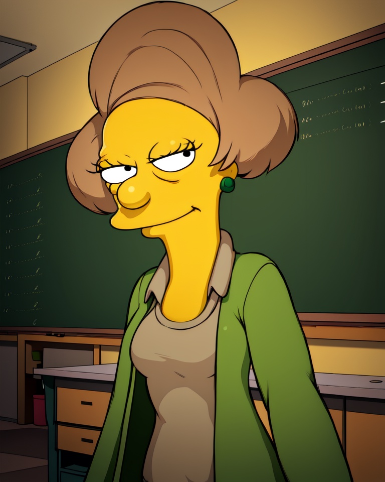 Edna,  yellow skin,  black eyes on Tensor.Art