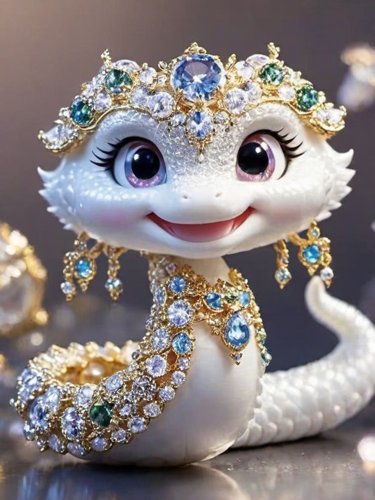shebb,no humans,gem,jewelry,solo,smile,reflection,<lora:shebb:0.8>,, masterpiece, best quality,
