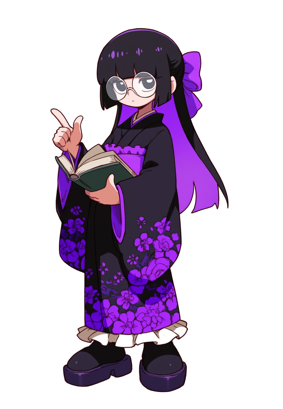 bowl cut,  black hair,  colored inner hair on Tensor.Art