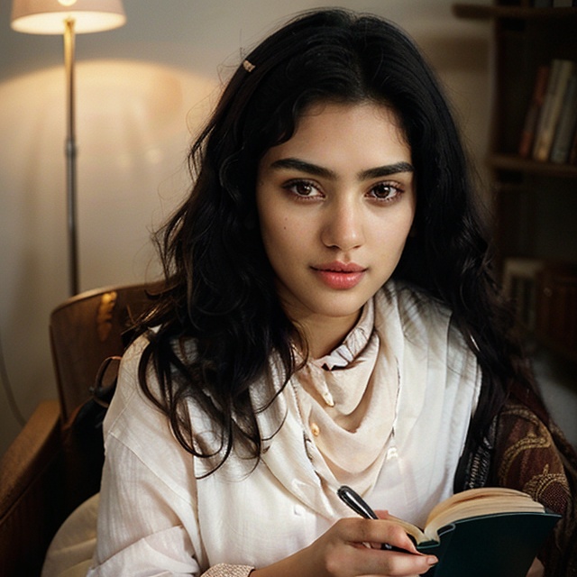 a 20-year-old girl with a beautiful face,  sharp nose,  almond-shaped eyes on Tensor.Art