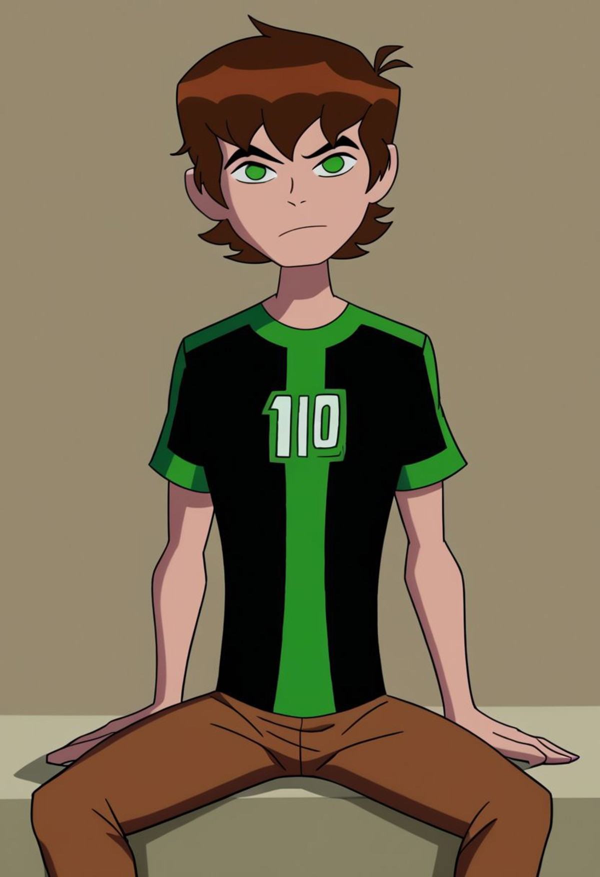 Ben tennyson 1boy,  solo,  sitting on Tensor.Art