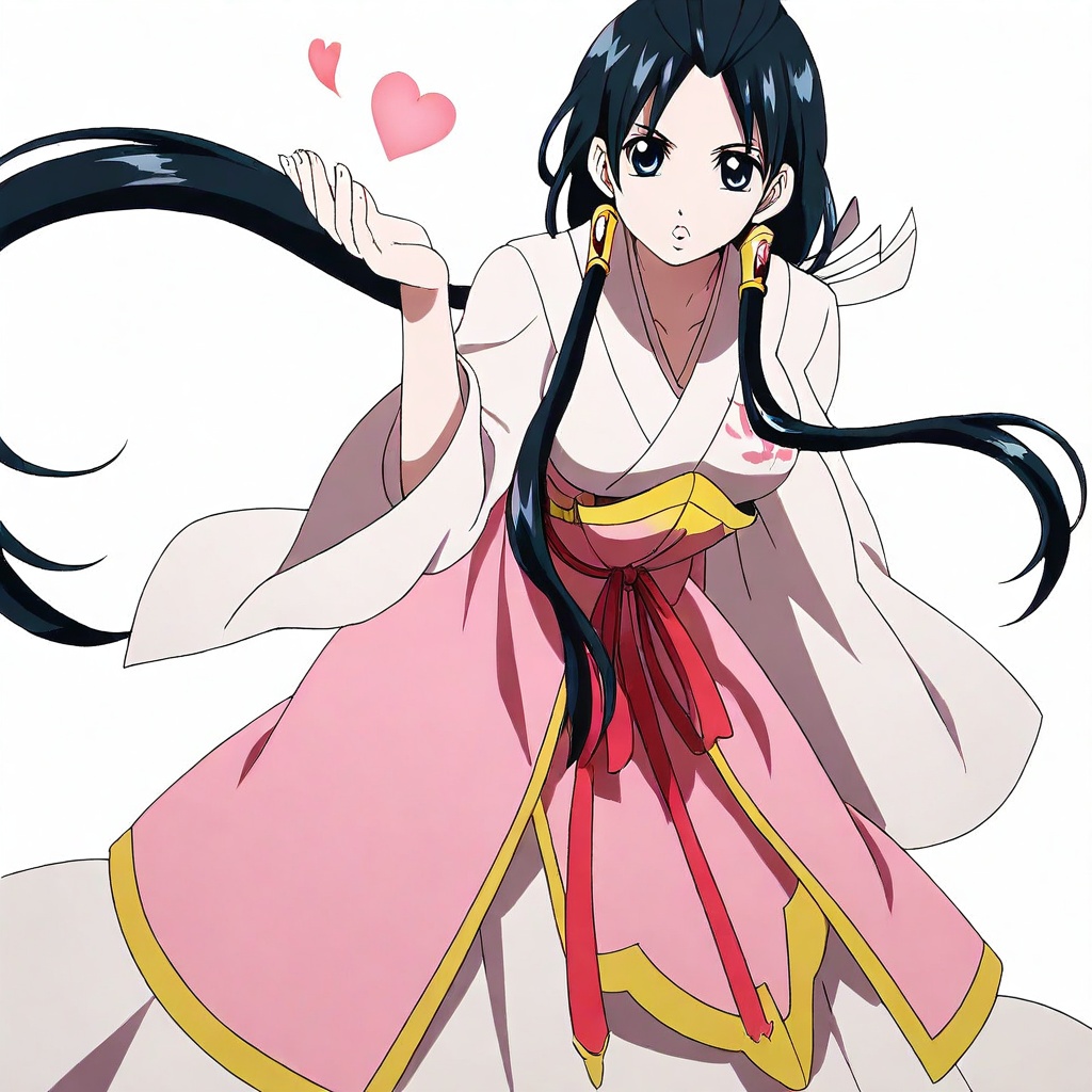 ren hakuei \(magi\),  black hair,  long hair on Tensor.Art