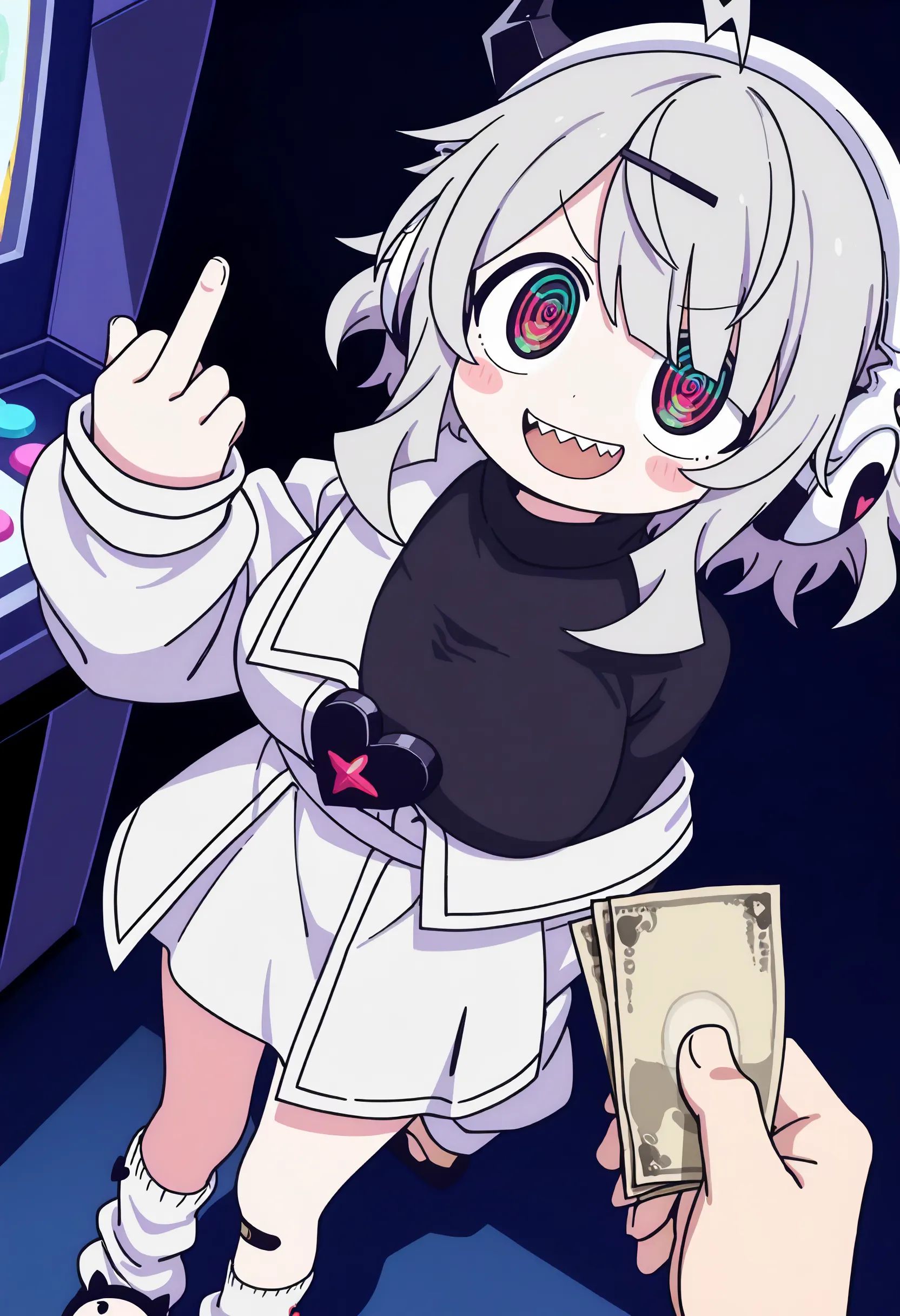 1girl,  q-chan \(yunyun denpa syndrome\),  medium hair on Tensor.Art