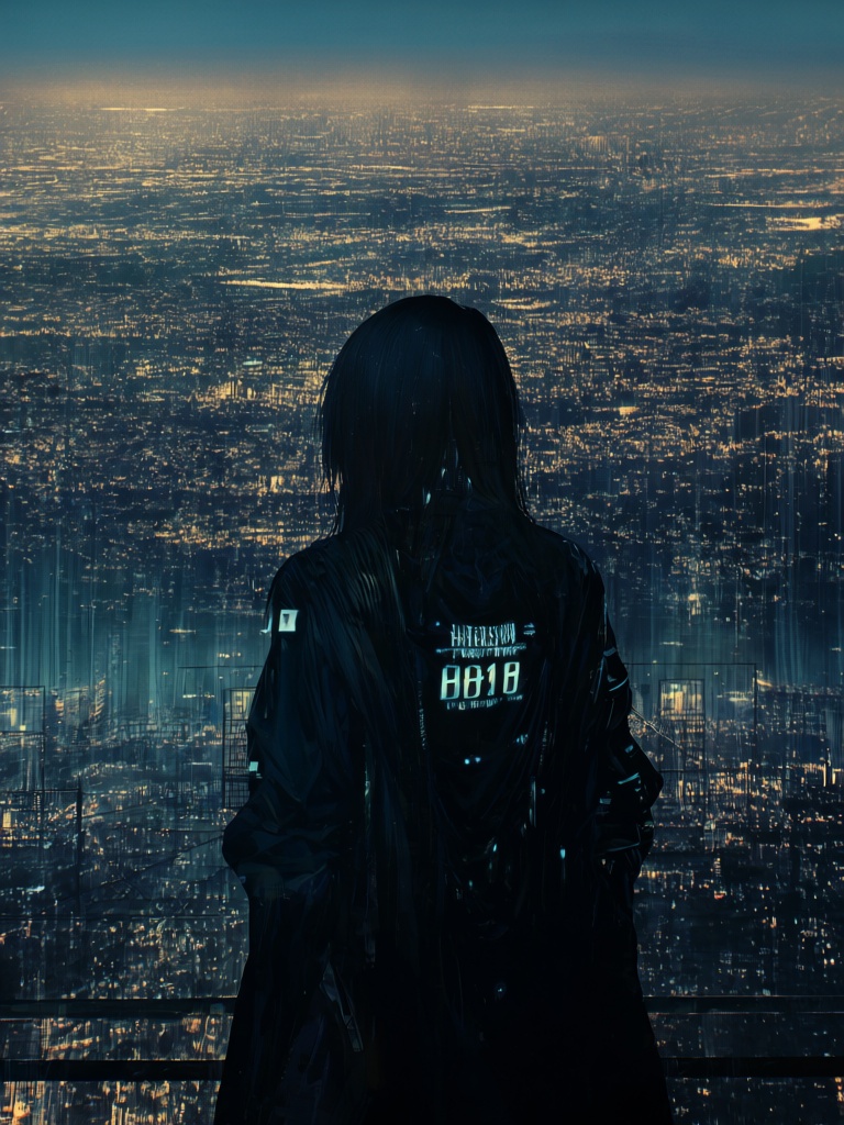 overlooking,  city,  1girl on Tensor.Art