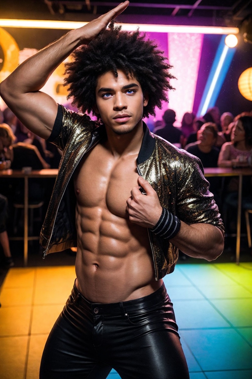 (1boy),  upper body,  disco on Tensor.Art
