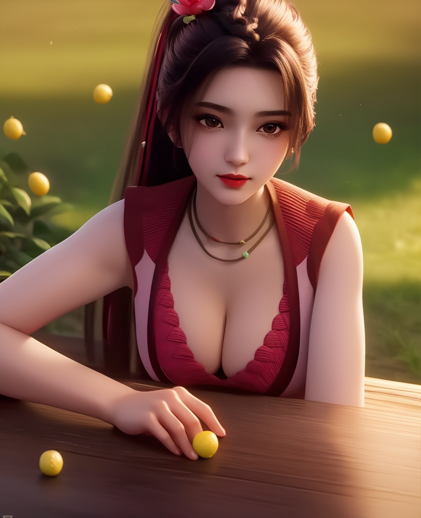 <lora:547-DA-诛仙-肖欢:0.8>(,1girl, ,best quality, ),looking at viewer,  ,ultra detailed background,ultra detailed background,ultra realistic 8k cg, ,masterpiece, (( , )),,  fiction,mole, ultra realistic 8k cg, ,      , lemon blossoms,  (cleavage), (), ,,,
