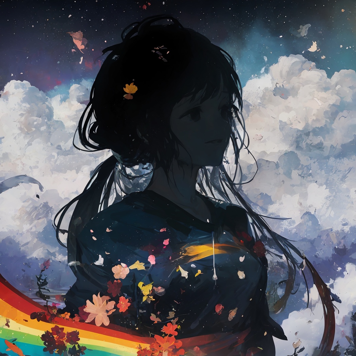 1girl,  flowers,  leaf on Tensor.Art