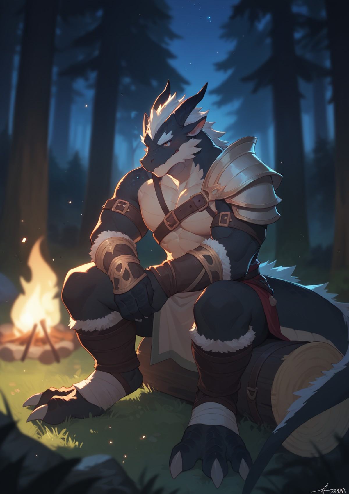 solo,  kemono,  (dragon) on Tensor.Art