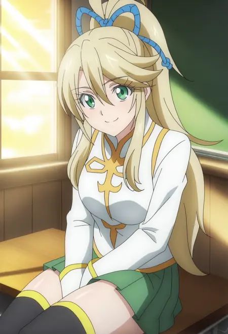 sysdeep_asunaaquage,  green eyes,  blonde hair on Tensor.Art