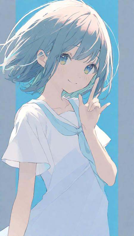 Anime girl,  white dress,  short hair on Tensor.Art