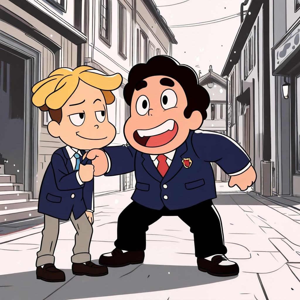 2boys,  duo,  side by sidesame size on Tensor.Art