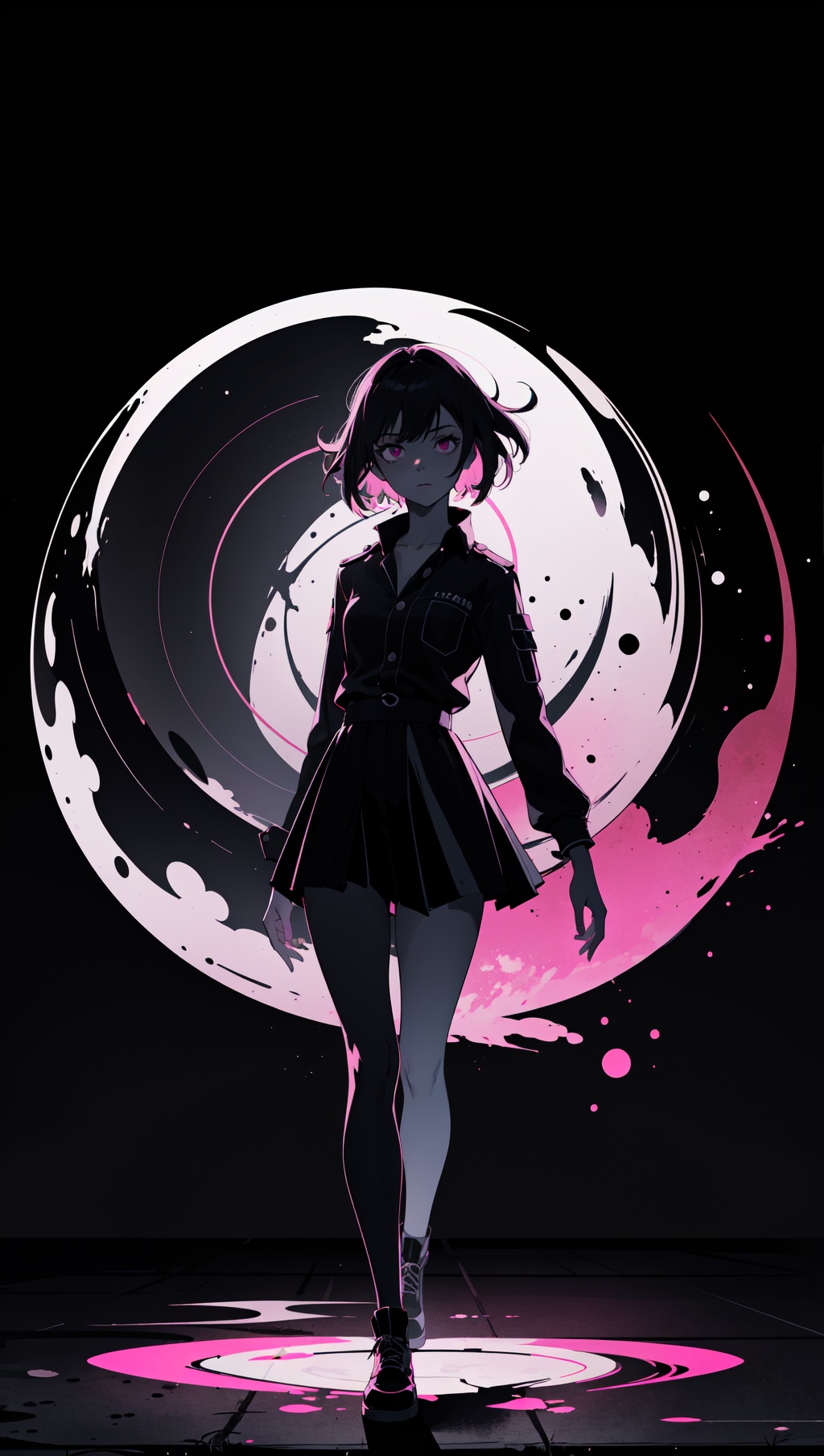 1girl,  dark background,  blacklight on Tensor.Art