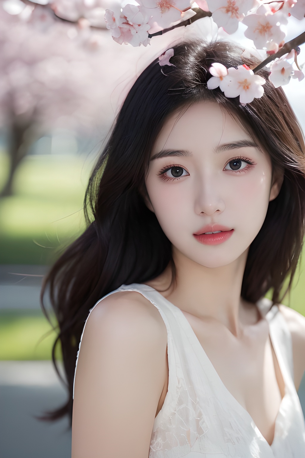 <lora:0811_01:0.7>,a girl with a dreamy expression, surrounded by floating cherry blossom petals in a soft breeze, springtime magic, gentle radiance.korean girl,black hair, 1girl,realistic,masterpiece, best quality, photorealistic, HDR,detail