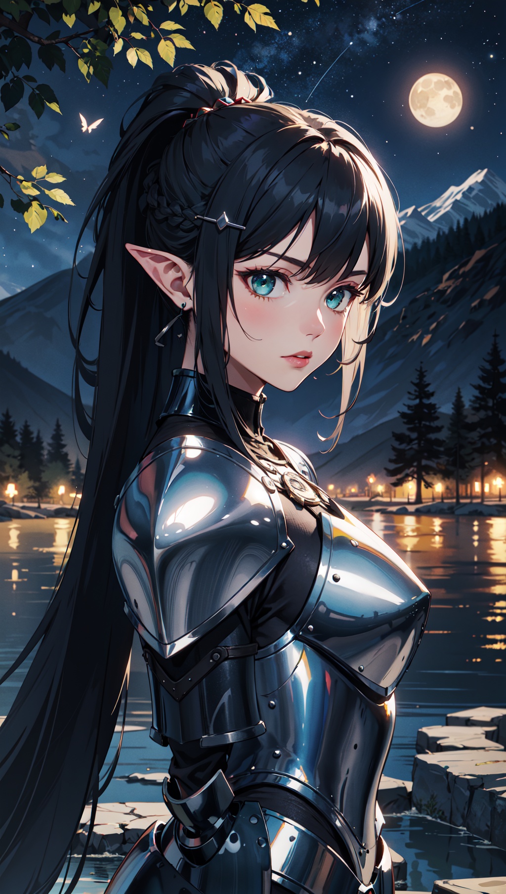 dsshadowheart in a field with full of trees,  long trees,  (lake) on Tensor.Art