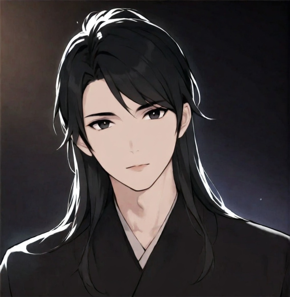solo,highly detailed,(best quality),((masterpiece)),looking_at_viewer,1boy,<lora:jiaoXL>,jiao,black eyes,black hair,swept bangs,<lora:手绘:0.5>,<lora:linXL:0.4>,lin,*****,upper_body,long hair,male,