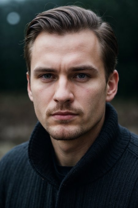 professional photo,  closeup portrait photo of caucasian man,  wearing black sweater on Tensor.Art