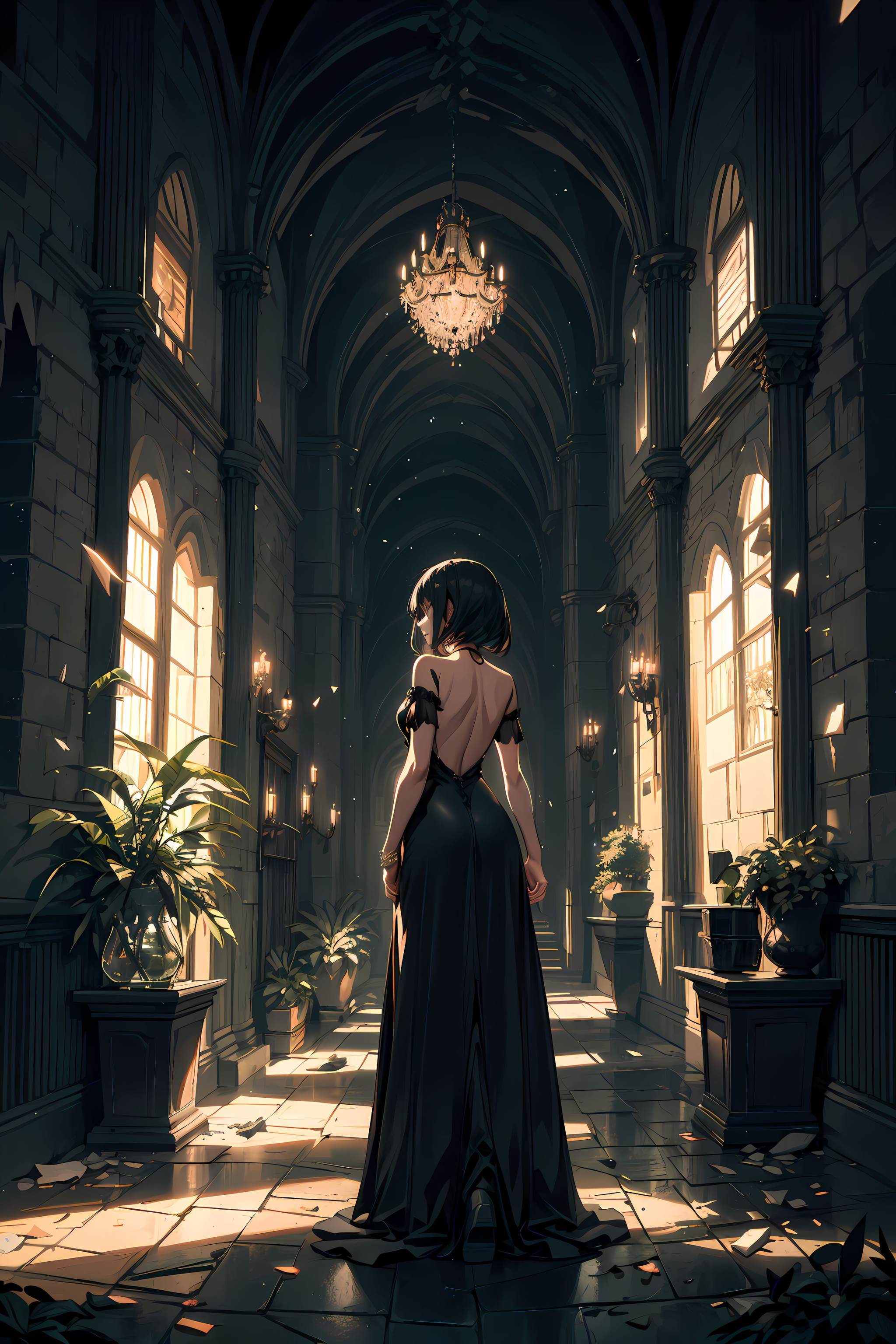 1girl,  from behind,  full body on Tensor.Art