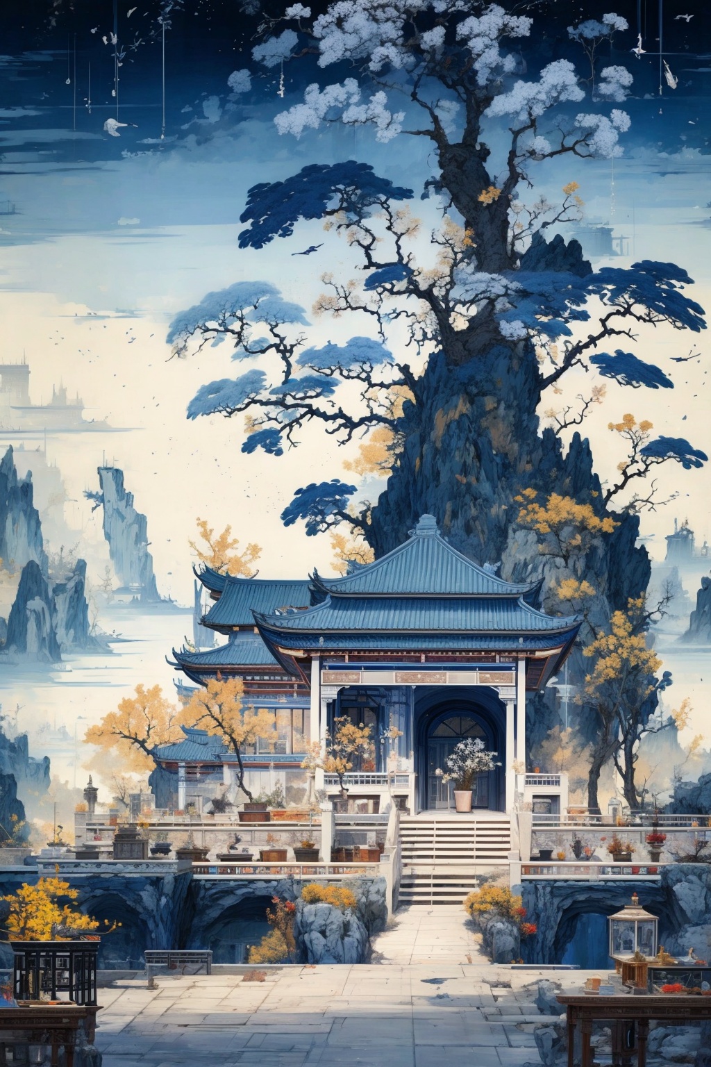 (masterpiece:1.2),best quality,highres,extremely detailed CG,perfect lighting,8k wallpaper,Illustration,painting,paintbrush,红色枫叶,<lora:FF_20240111020125:1>,