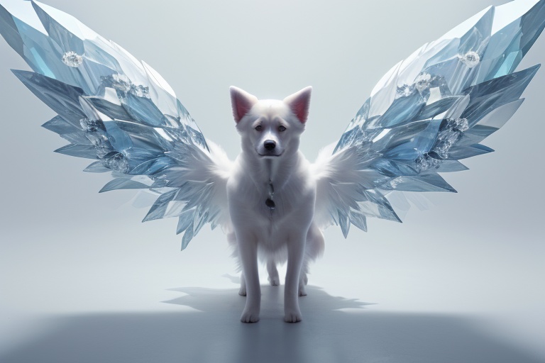 <lora:LQ-crystal-QH:0.7>,dog,crystal, big wings,