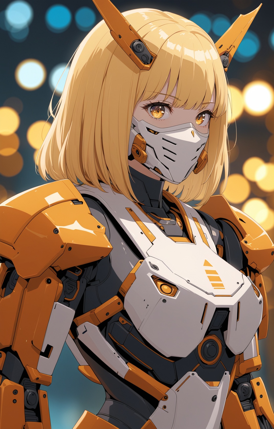 1girl,  mecha suit,  samurai face mask on Tensor.Art