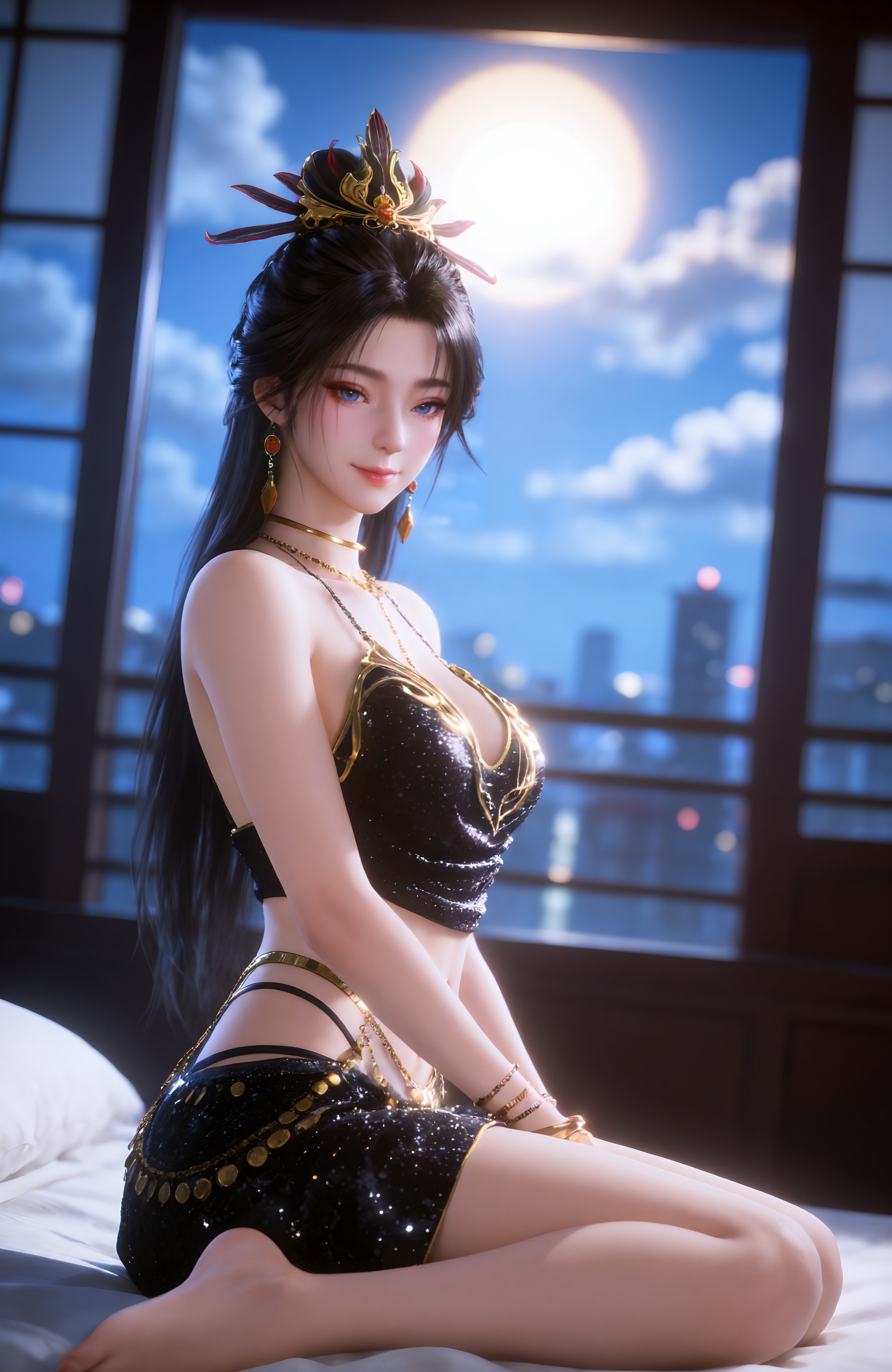 1girl,  long hair,  black hair on Tensor.Art