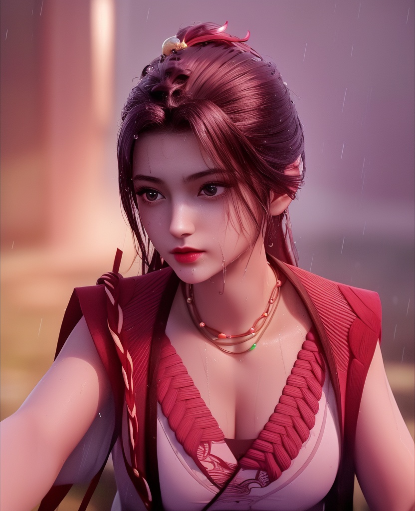<lora:547-DA-诛仙-肖欢:0.8>(,1girl, ,best quality, ),looking at viewer, ,ultra detailed 8k cg, ultra detailed background,  ultra realistic 8k cg,          cinematic lighting, cinematic bloom, (( , )),,  , unreal, science fiction,  luxury, jewelry, diamond, pearl, gem, sapphire, ruby, emerald, intricate detail, delicate pattern, charming, alluring, seductive, erotic, enchanting, hair ornament, necklace, earrings, bracelet, armlet,halo,masterpiece, (( , )),, realistic,science fiction,mole, ,cherry blossoms,(((, , ultra high res, (photorealistic:1.4), raw photo, 1girl, wet clothes, rain, sweat, ,wet, )))(( , ))   (cleavage), (),