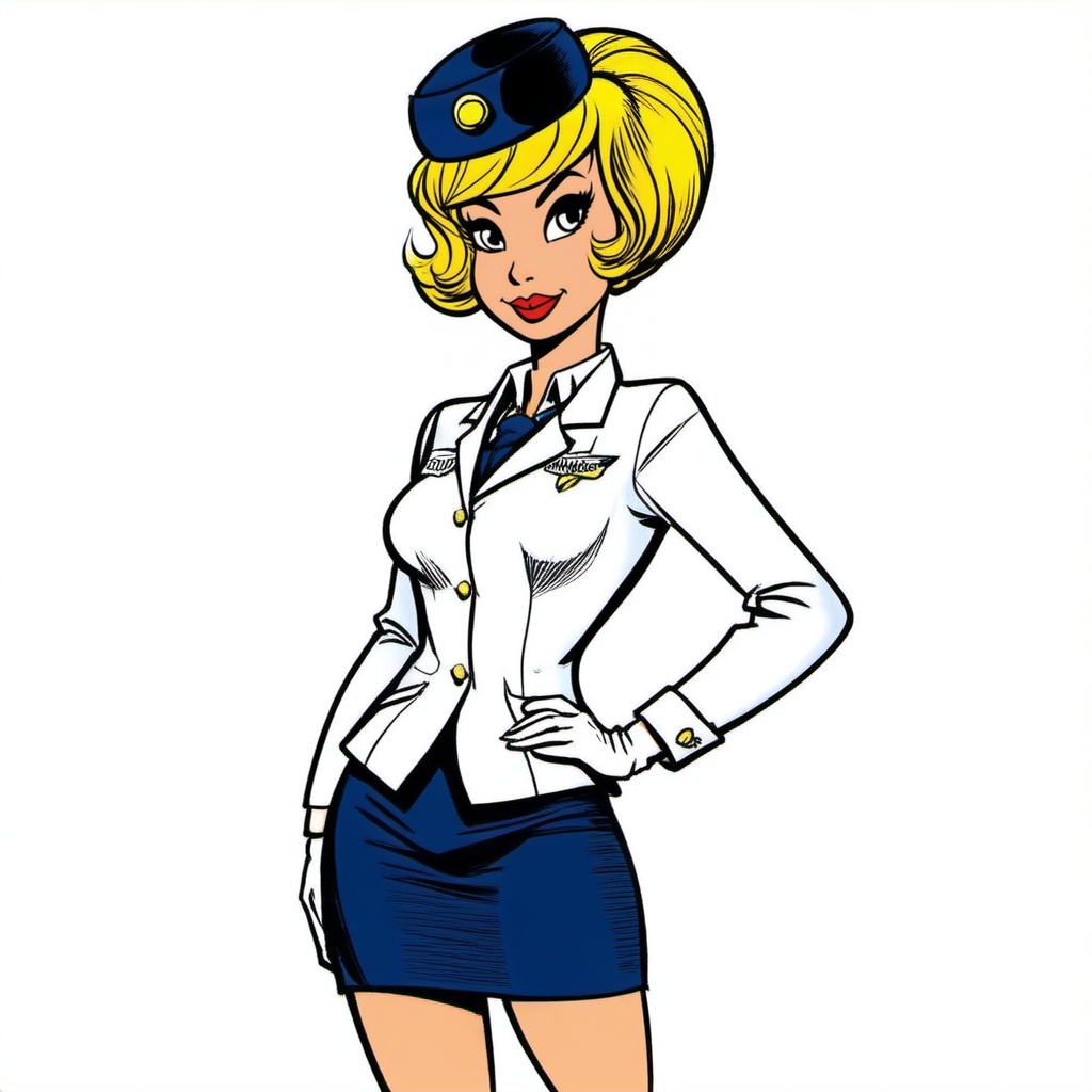 comic a full body woman,  short voluminous blonde hair,  bobcut on Tensor.Art