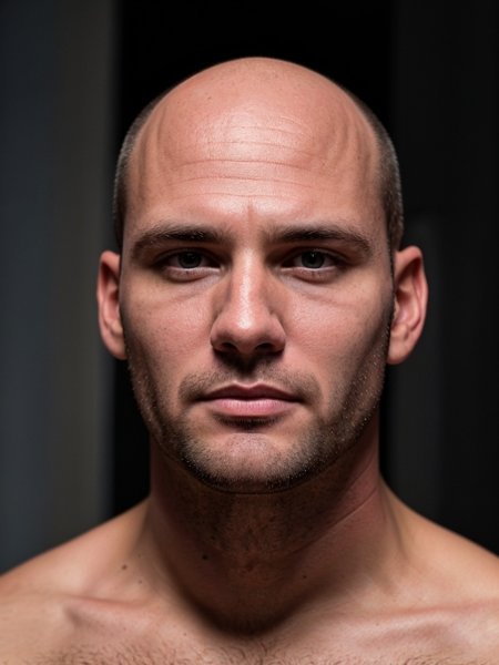 closeup portrait photo of bald 34 y.o man,  8k uhd,  high quality on Tensor.Art