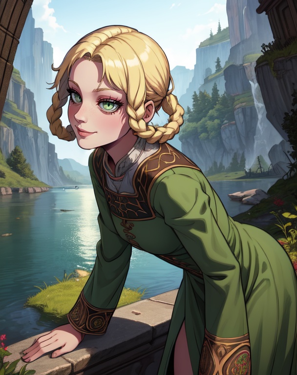 Rya,  blonde hair,  hair rings on Tensor.Art