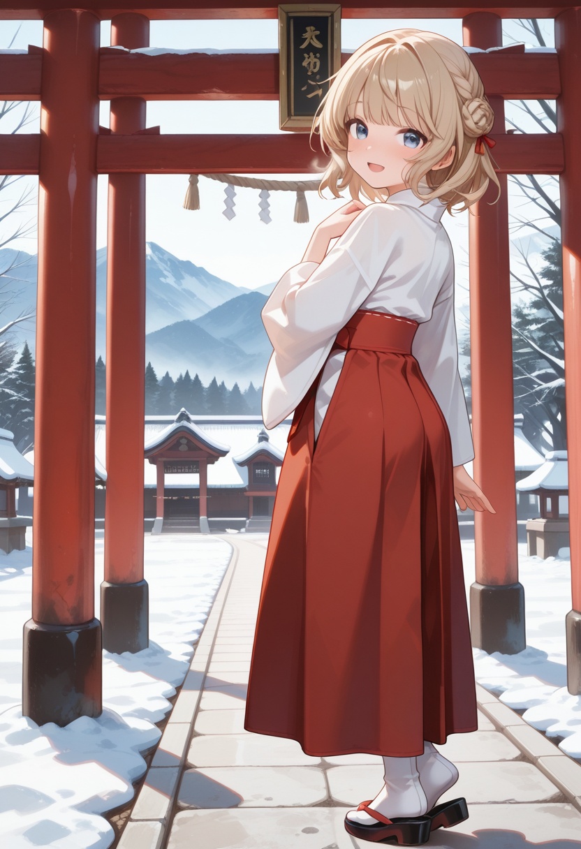 1girl,  solo,  shrine maiden on Tensor.Art