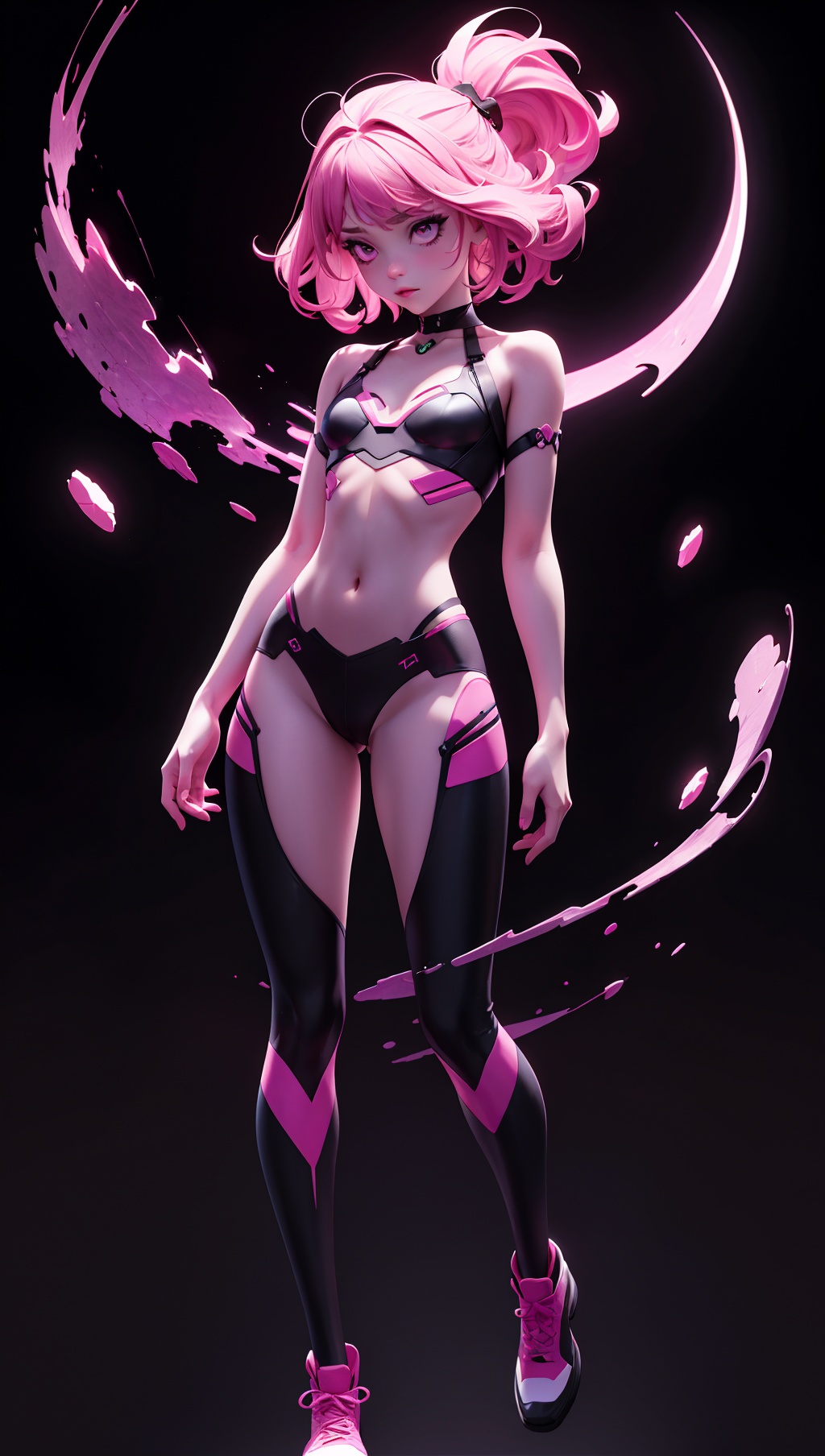 1girl,  dark background,  blacklight on Tensor.Art
